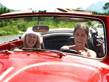 two girls in a car
